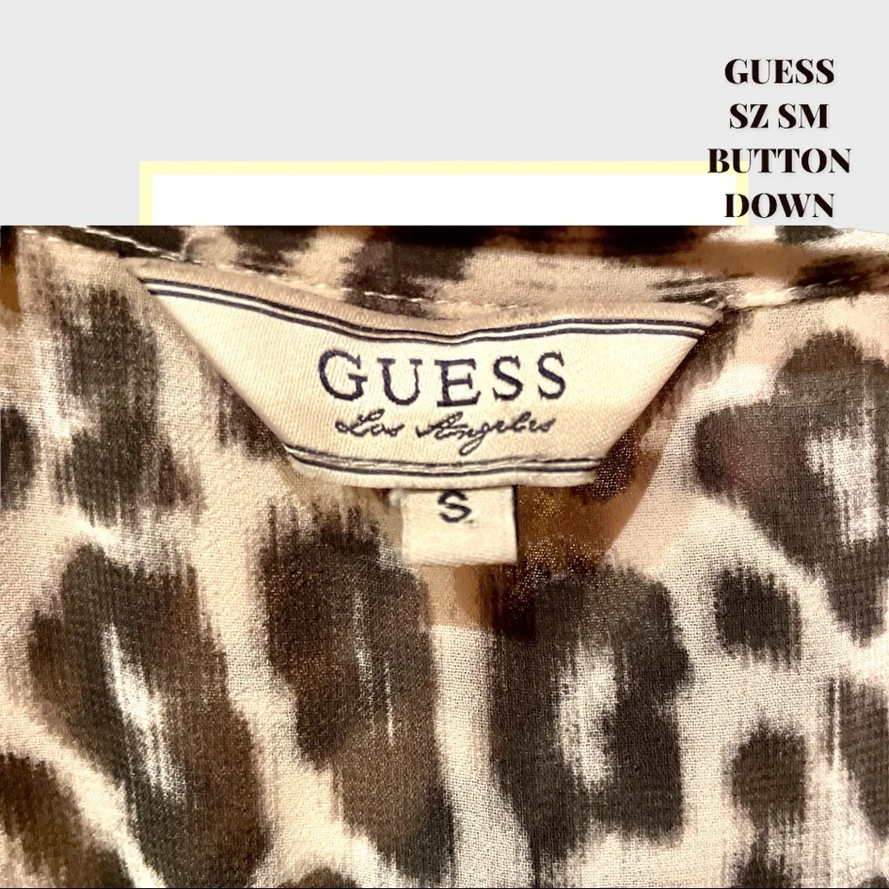 GUESS SZ SM SLEEVELESS BUTTON DOWN FRONT POCKET FLOWY TUNIC W/BACK SLIT & COLLAR - Picture 11 of 14
